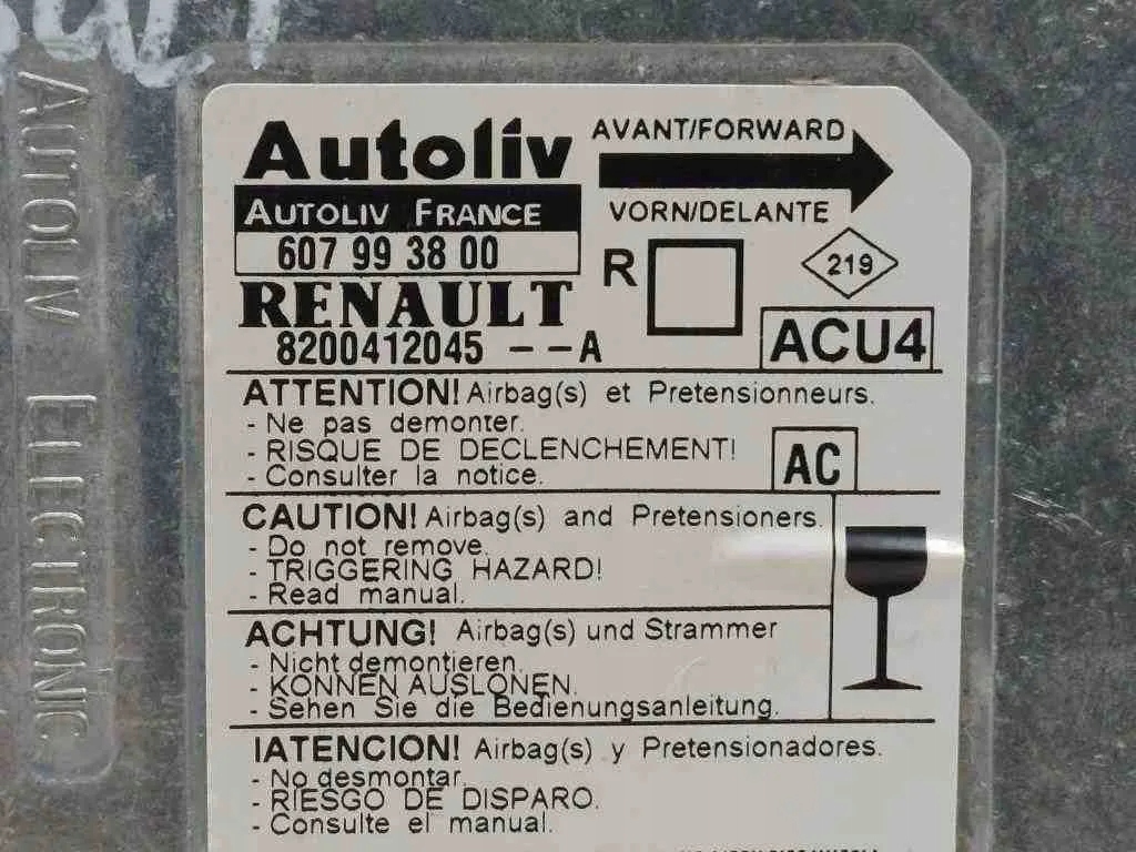 фото №5, Модуль подушка безопасности renault grand scénic iv r9_ 607993800 2.0l бензиновый 2006