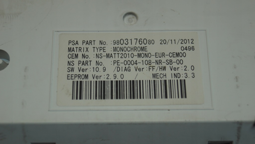 фото №9, Счетчик приборы peugeot 508 i 9803176080 9804210480