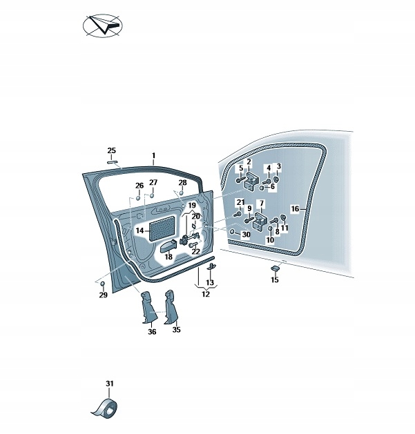 фото №1, Набор запчасти крепёжных передних дверь vw golf oe: 5g0898619