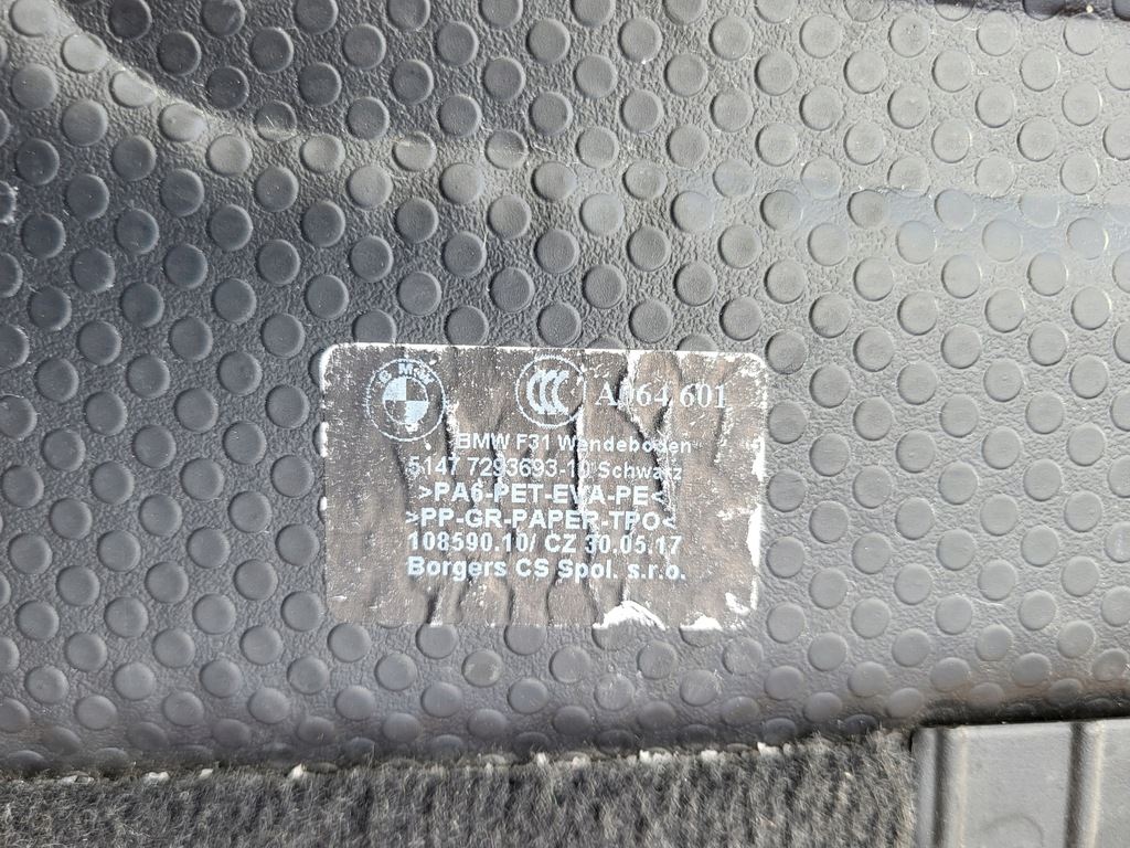 фото №10, Підлога обшивка килимок багажника захист czarna оббивка bmw 3 f31 kombi