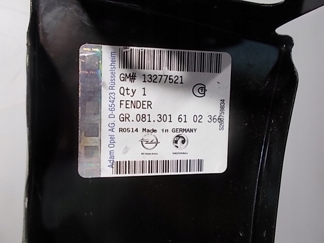 фото №8, Крыло правый перед opel insignia a 2008-2017 z176