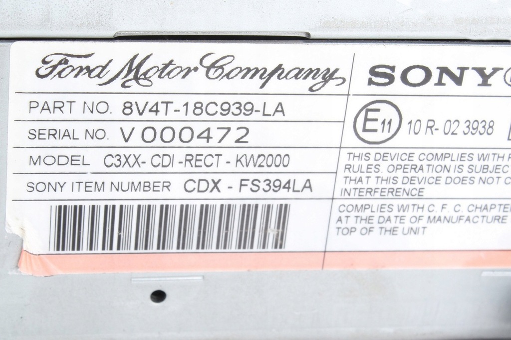 фото №4, Радио радиопроигрыватель cd mp3 ford kuga mk1 + kod