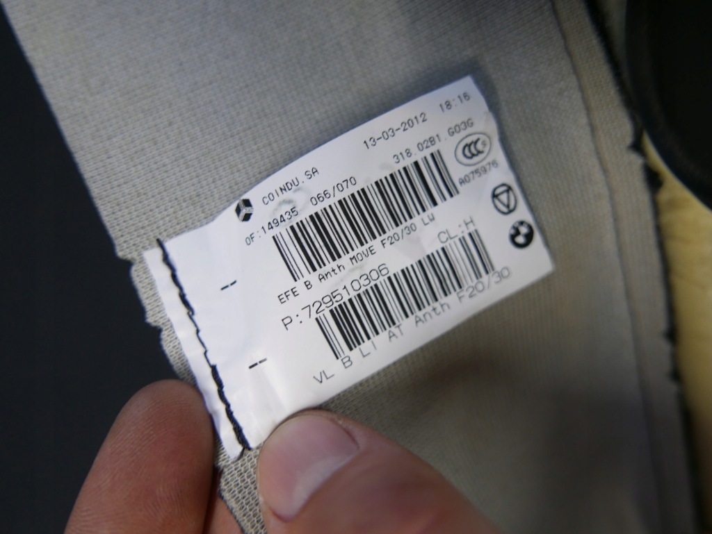 фото №6, Спинка обшивка сиденье левая bmw f20 f30