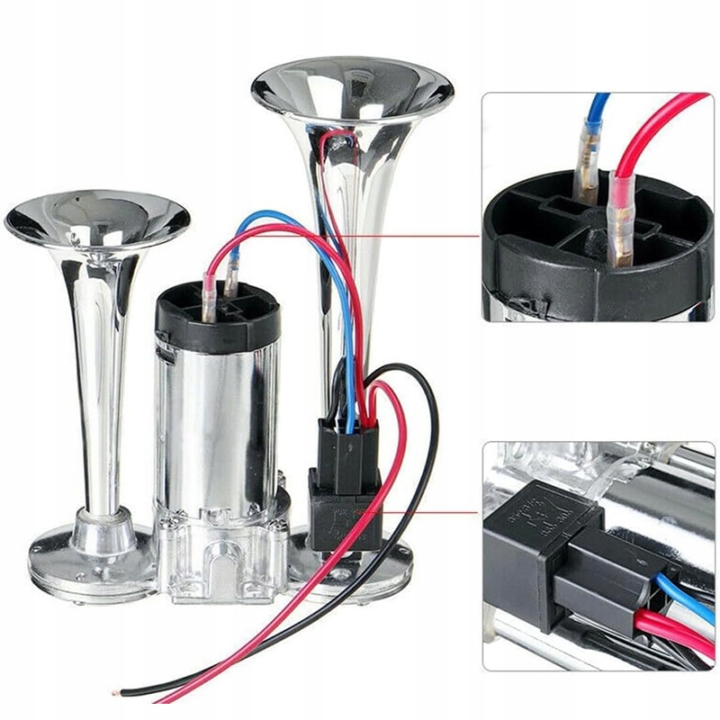 фото №8, Сигнал клаксон сигнал хром компресор гучний 12v клаксон do traktora