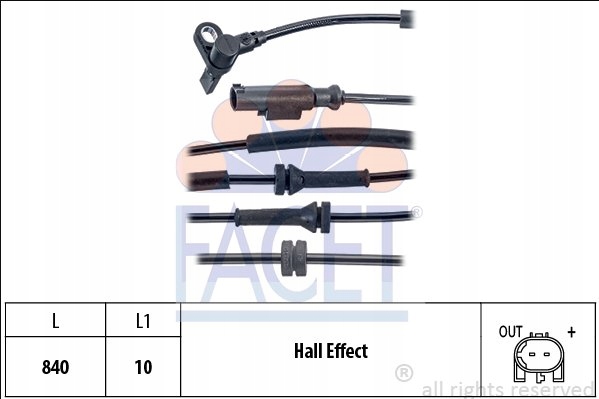 фото №1, Facet 21.0223 датчик, скорость вращательная колеса