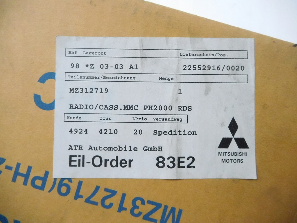 фото №7, Радиопроигрыватель mitsubishi carisma space star оригинальный номер mz312719