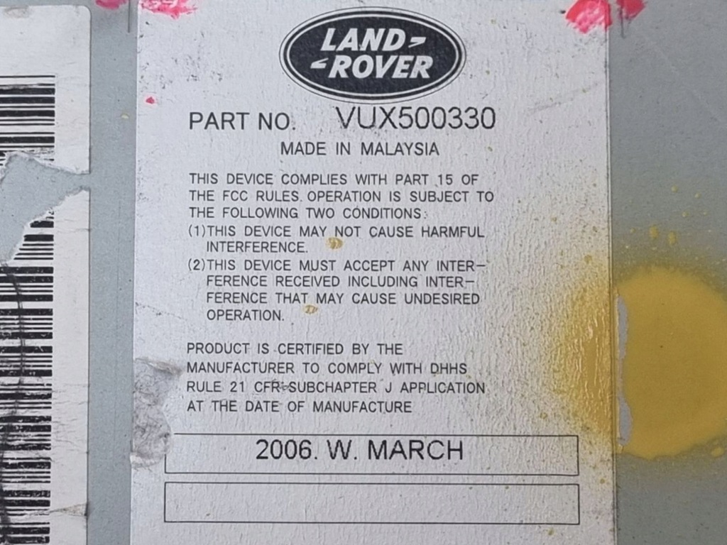 фото №7, Радио автомобильные land rover range rover sport l320 2007 vux500330