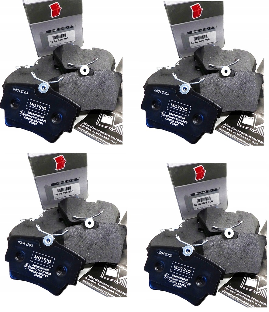фото №1, 4x oryg renault тормозные колодки тормозные задняя trafic ii iii vivaro talento primastar