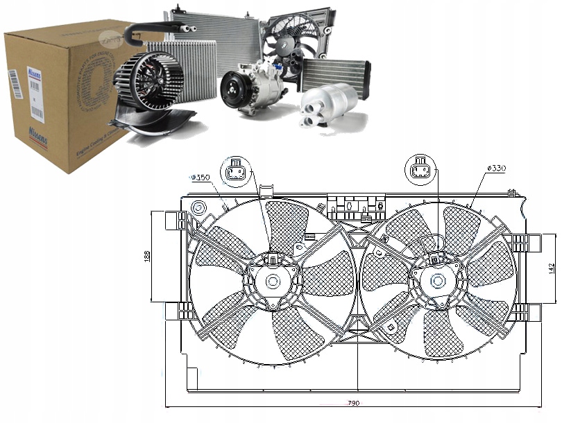 фото №1, Вентилятор радиатора с корпус mitsubishi lancer