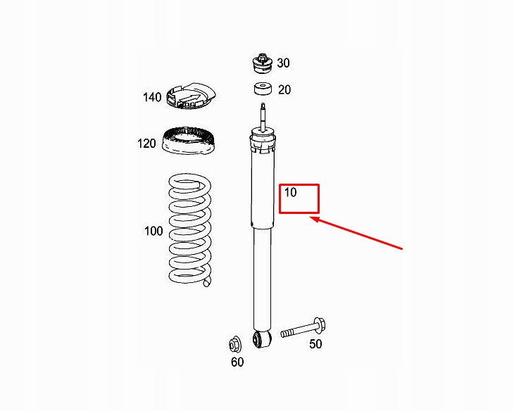 фото №1, Mercedes-benz slk r172 амортизатор задний a1723202930