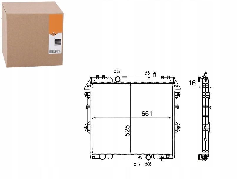 фото №1, Радиатор двигателя toyota hilux vii 2.5d/3.0d 11.04