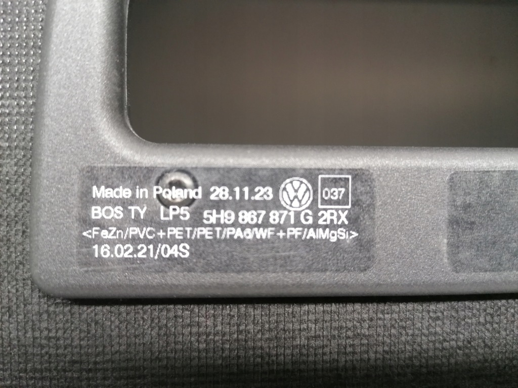 фото №9, Vw golf viii 8 шторка багажника kombi nowa оригинал 2019-