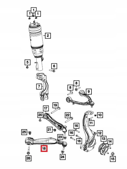 фото №5, Рычаг нижний правый jeep grand cherokee wl 2021+ 68375646ab