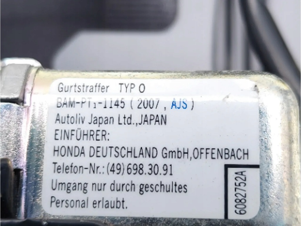 фото №7, Honda fr-v pas безпеки сидіння передній перед лівий 2007 mpv 4/5dr