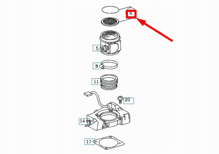 Набір частини фільтра повітря датчика маси повітря mb sl r129 Зі Шроту