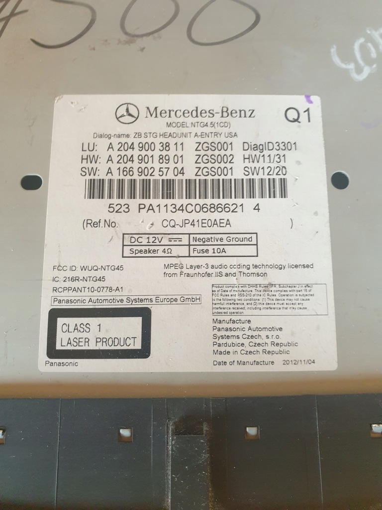 фото №2, Mercedes klasa glk радіо радіопрогравач