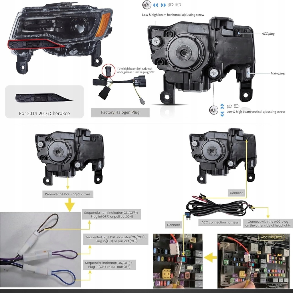 фото №16, Фари лампи day line light led jeep grand cherokee wk2 lift 2013-2021