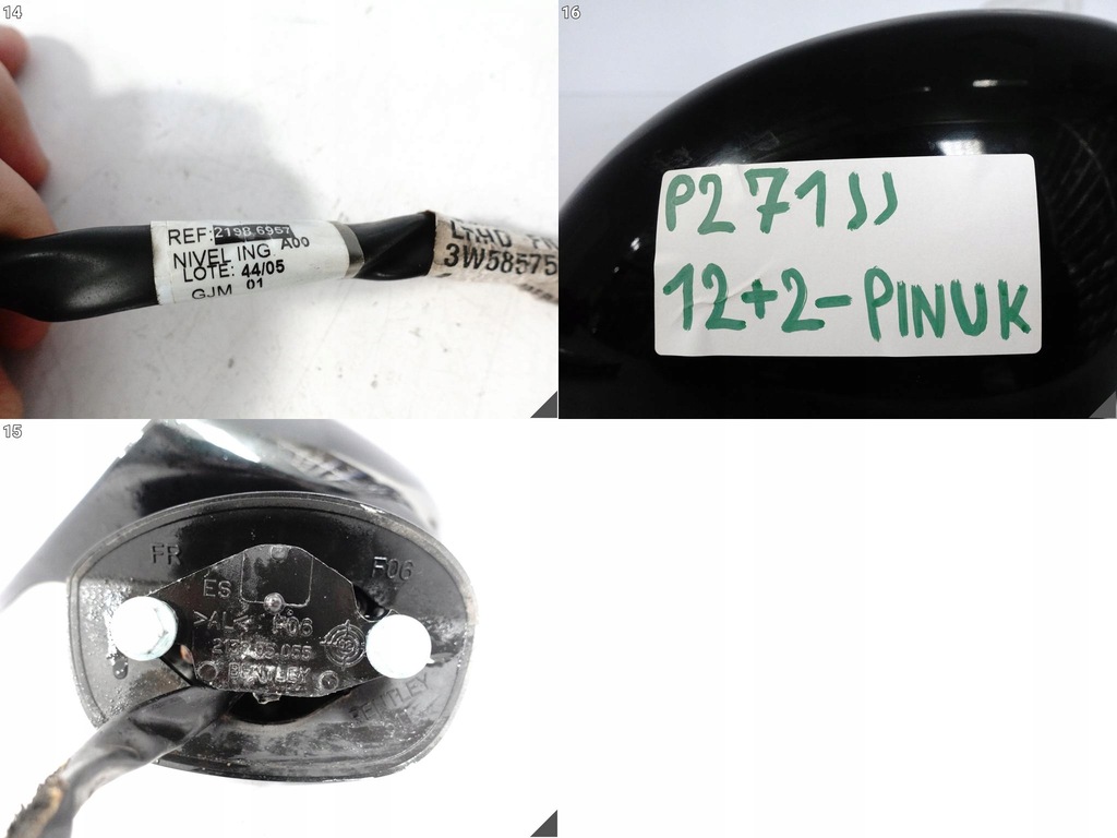 фото №15, Bentley continental flying spur 3w5 06-12 дзеркало ліва 12+2=14 pin uk