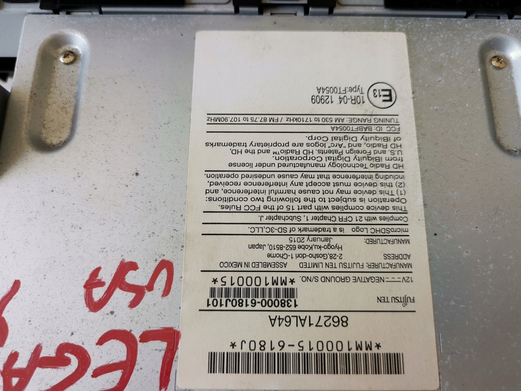 фото №8, Subaru legacy vi 2015- радио навигация usa