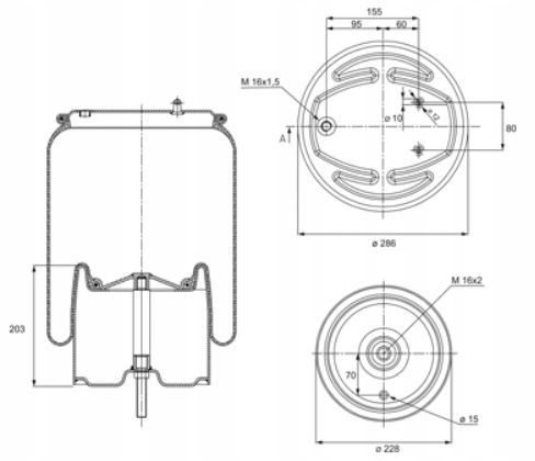 фото №3, Пневмоподушка підвіска scania r p g t задня