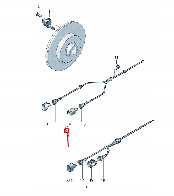 фото №1, Vw transporter t6 передняя часть правый speed датчик проводка harness 7e0927903j