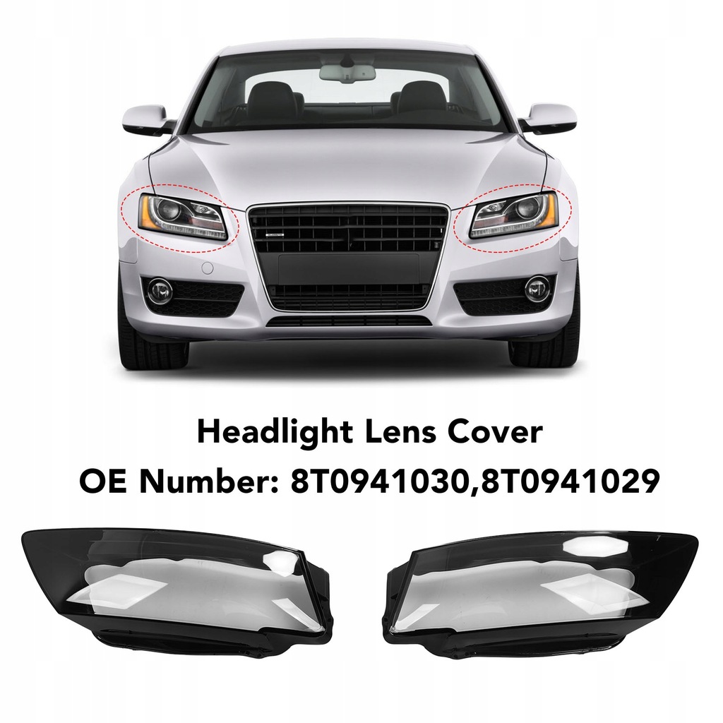 фото №13, 1 пара защита линзы фара 8t0941030 левая правая прозрачный защита