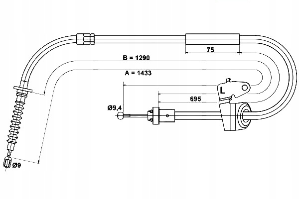 фото №2, Трос тормоза ручного mini r50 r53 r52 1.4d/1