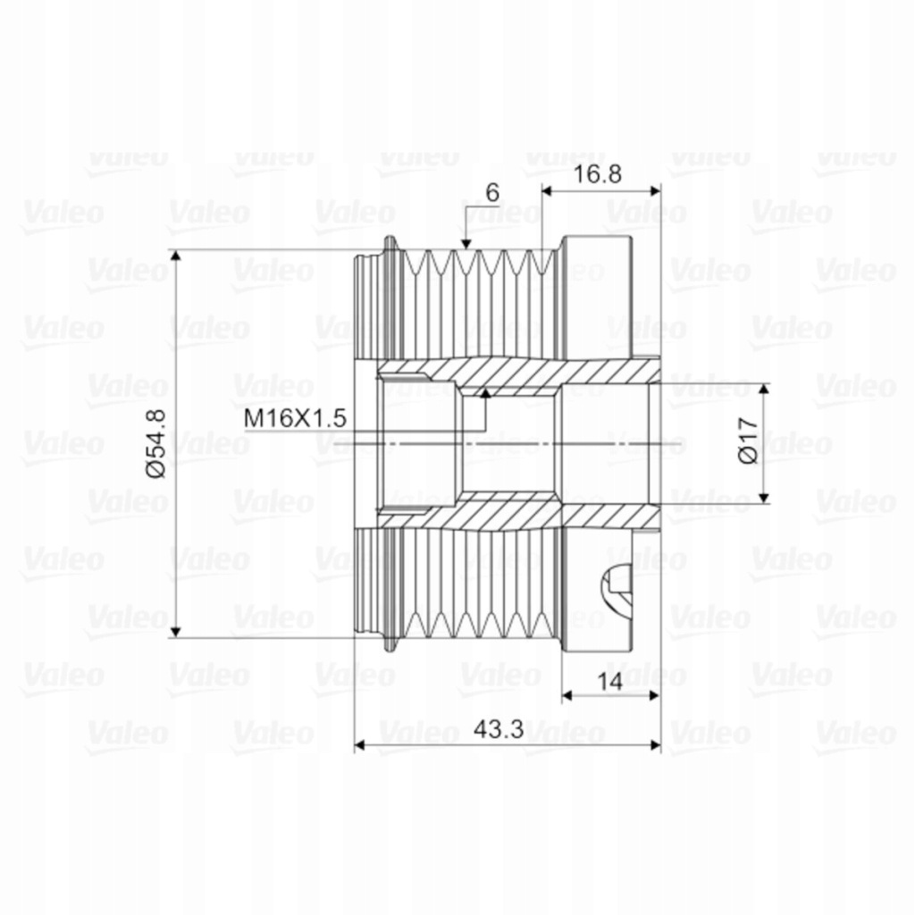 Зчеплення генератора renault clio 2 04-09 valeo Зі Шроту