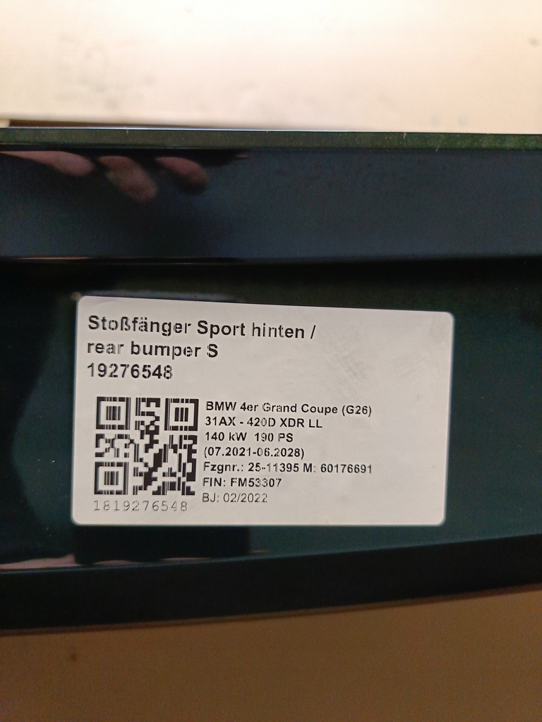 фото №16, Бампер задня bmw 4 g26 m набір c4e sanremo green 6xpdc