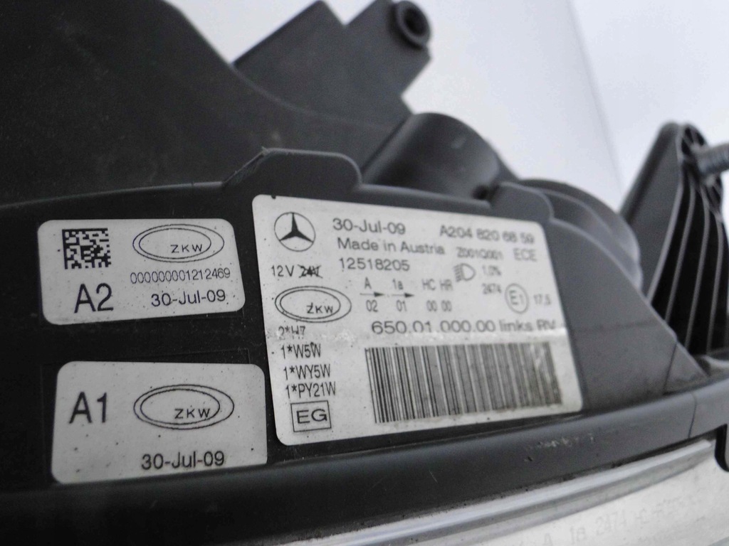 фото №11, Mercedes glk x204 204 лампа левая обычная h7