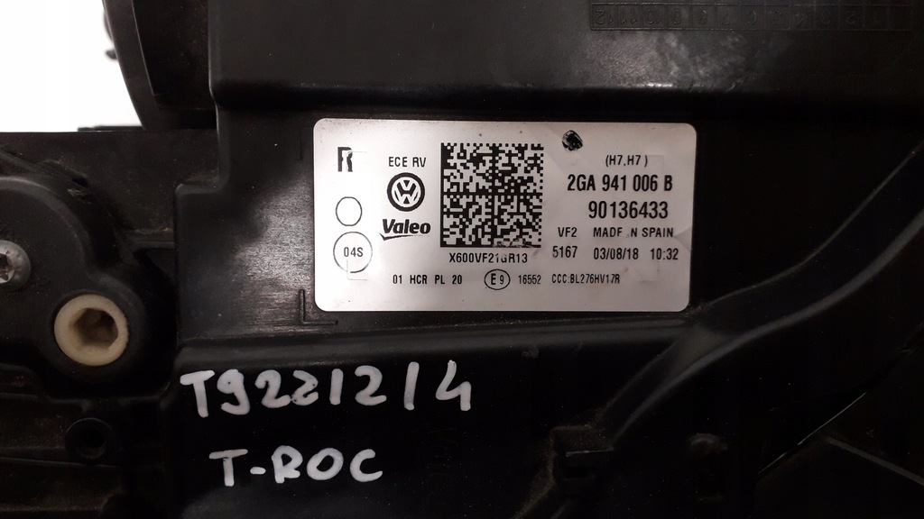 фото №14, Vw t-roc 17- лампа правая передняя 2ga941006b