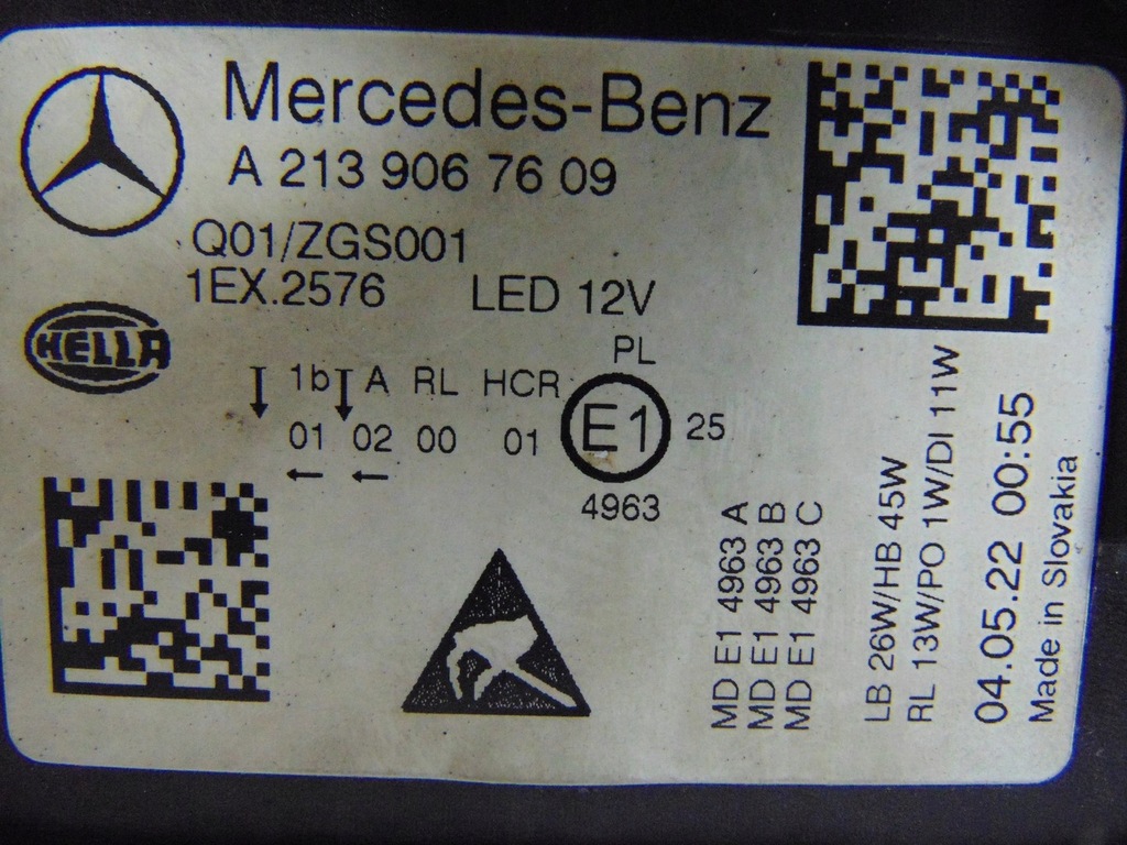 фото №16, Лампа правая перед mercedes w213 lift a2139067609 europa ładna демонтаж