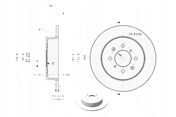 фото №1, Brembo гальмівні диски гальмівні 2szt. honda civic vii 1.3h