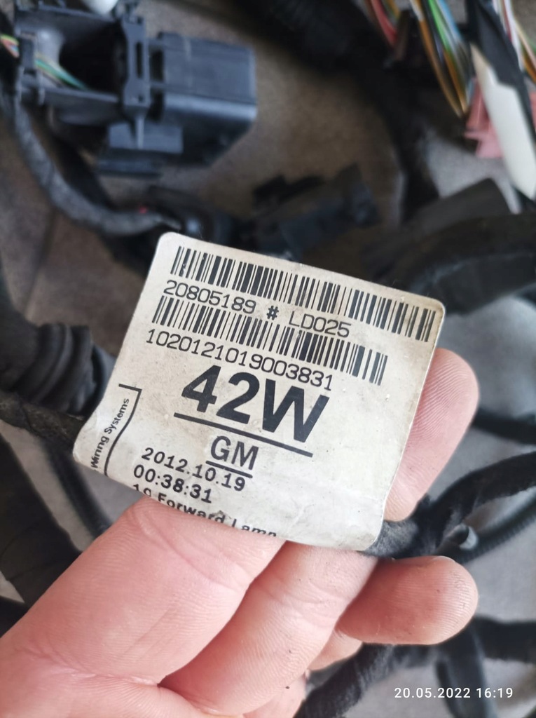 фото №9, Электропроводка электрическая opel zafira c 2.0 d 13 rok