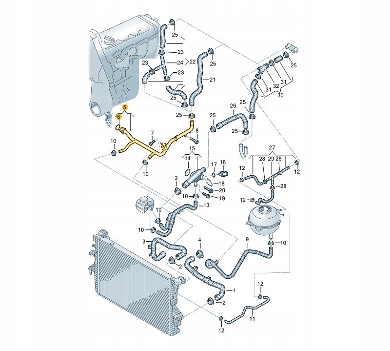 фото №3, Шланг труба системы охлаждение vw transporter t5 multivan v 1.9 tdi