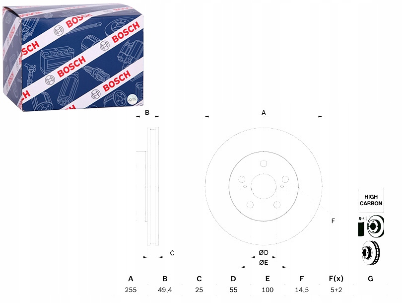 фото №1, Тормозные диски тормозные 2szt. перед toyota prius prius phv 1.8h 09.15- bosch