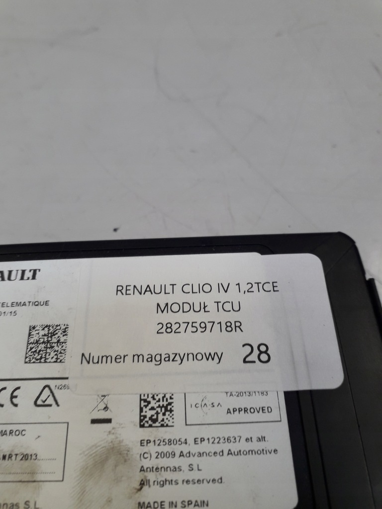 фото №5, Renault clio iv 1.2 tce модуль tcu 282759718r