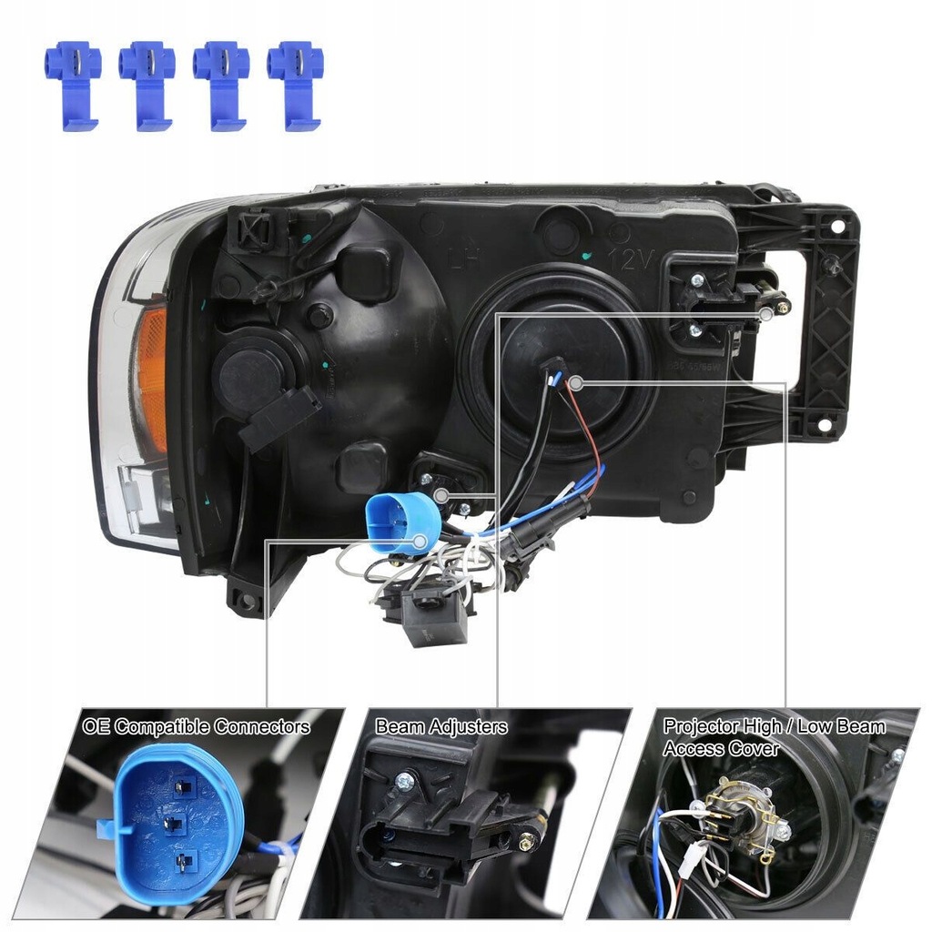 фото №6, Фары перед хром led dodge ram 1500 2500 3500 pickup 02-05