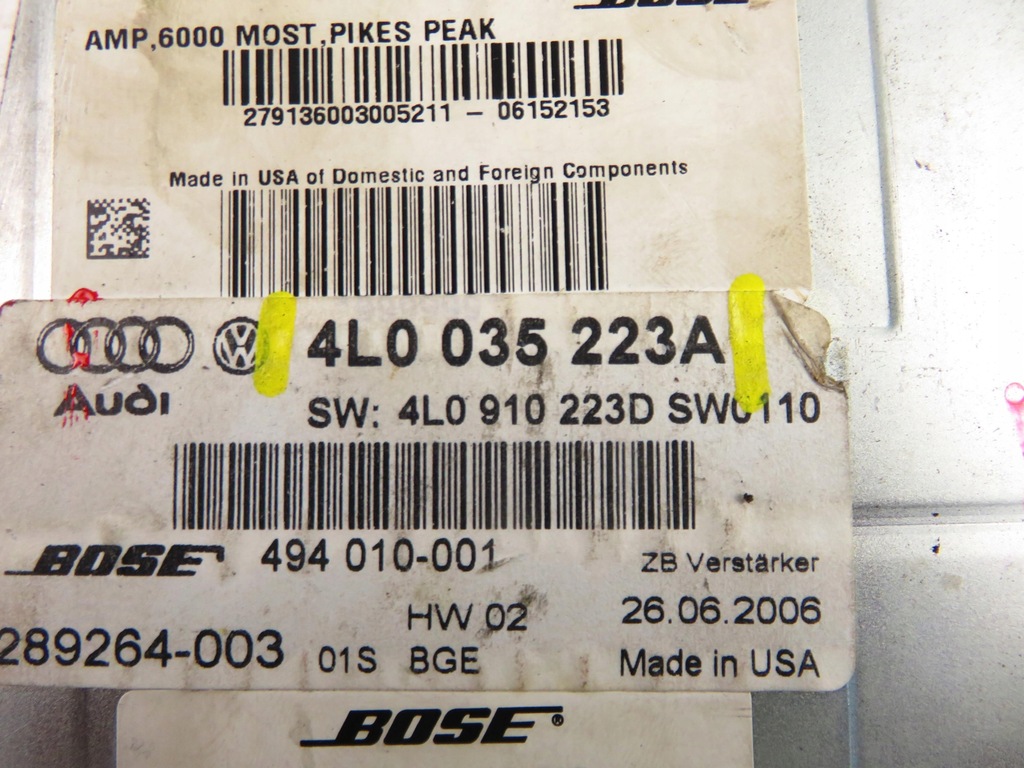 фото №7, Підсилювач audi q7 4l 4l0035223a