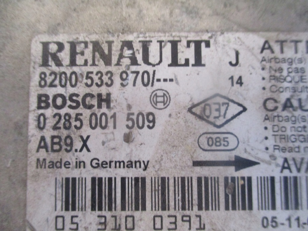 фото №2, Модуль датчик air bag renault modus 0285001509