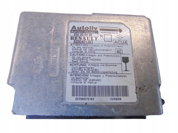 фото №1, Renault scenic ii 04r датчик air bag 8200401303