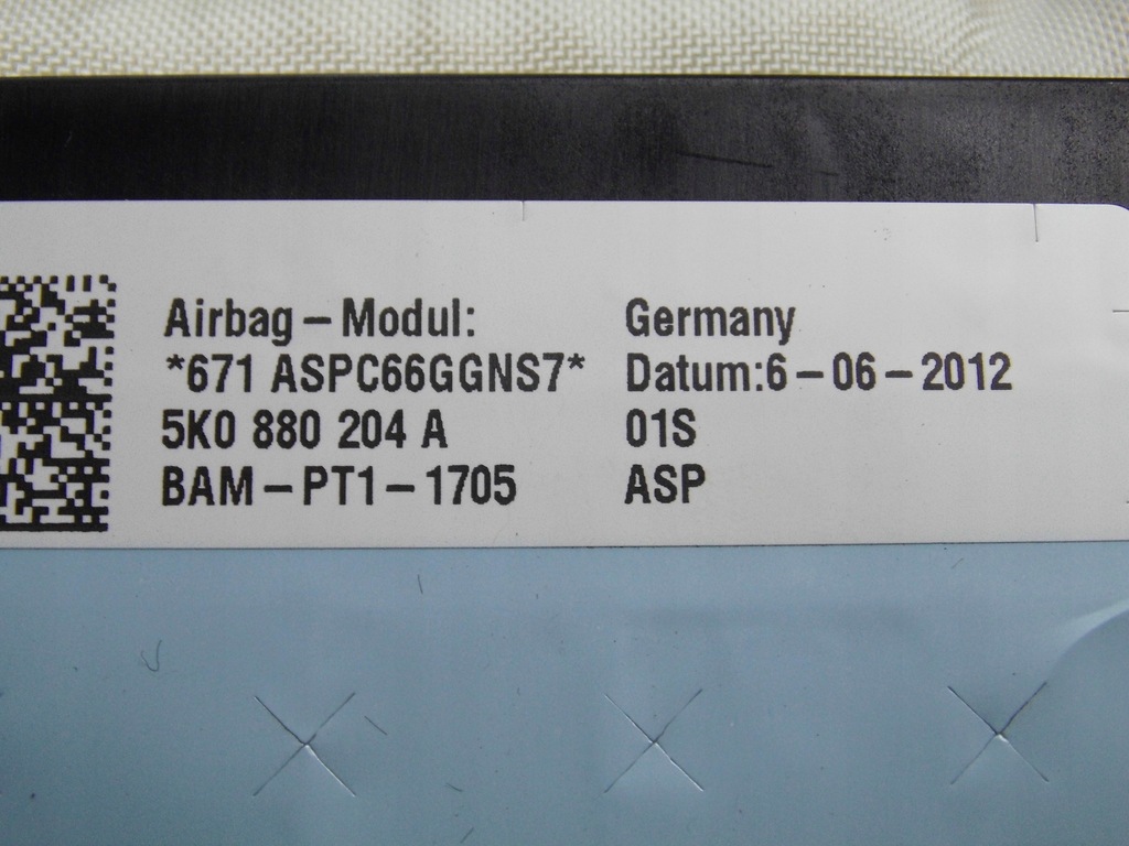 фото №10, Консоль подушки безпеки ремені безпеки колінна vw golf vi 5k оригінал europa