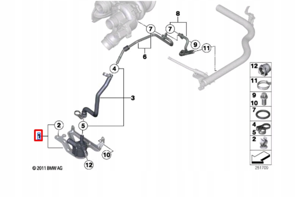 Купити Bmw 1 f20 додаткова насос водяна 11515a36585 nowa оригінальна