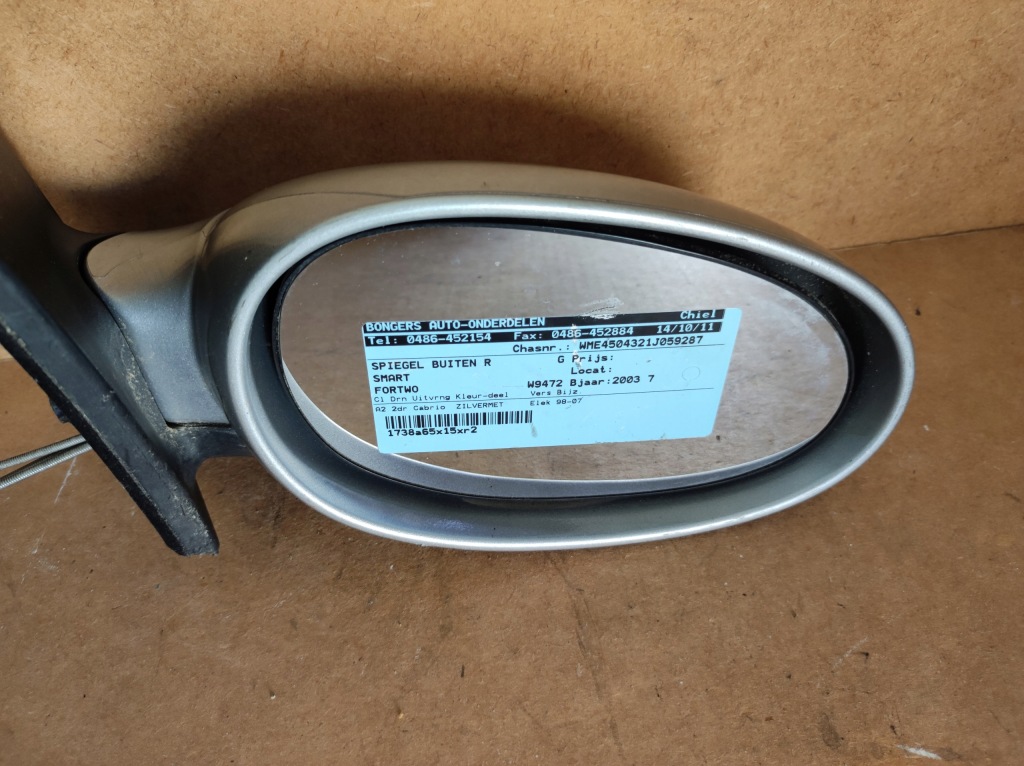 фото №6, Smart fortwo 450 cabrio зеркало правое