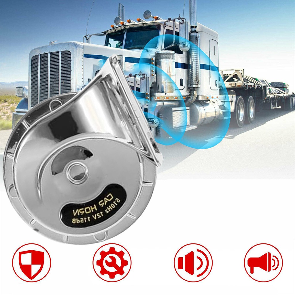 фото №11, Клаксон автомобильный червяк сигнал звуковой dwutonowy 12v 400db серебристый