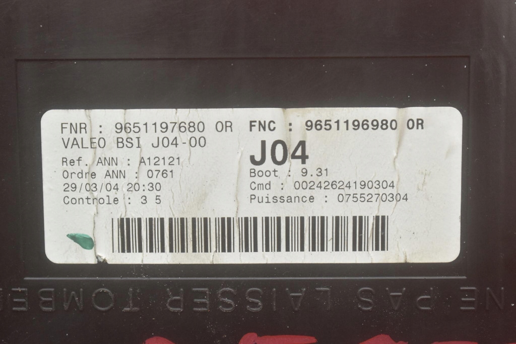 фото №7, Коробка предохранителей bsi 9651196980 peugeot 307 1 i 1.6 hdi 109 km 01-05