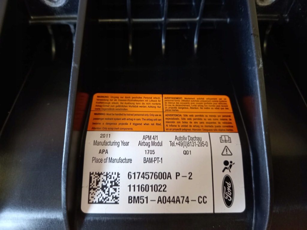 фото №3, Ford focus mk3 подушка воздушная пассажира 2011-