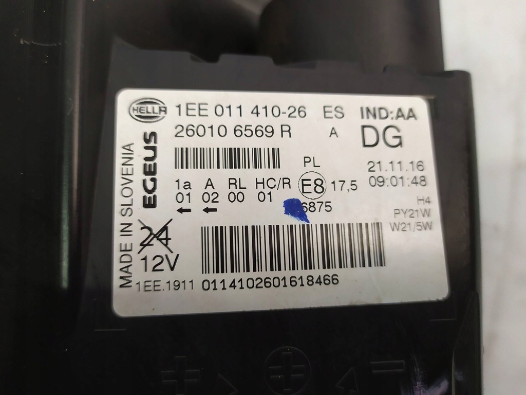 фото №7, Лампа правый перед renault trafic iii opel vivaro b 1ee01141026