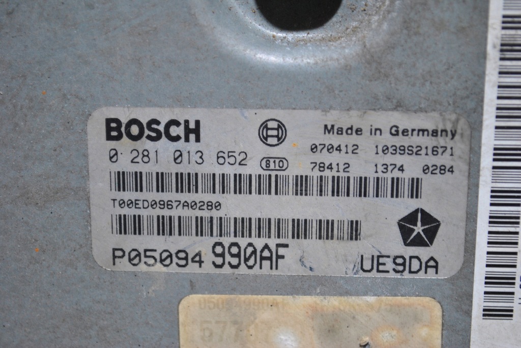 фото №7, Бортовой компьютер двигателя dodge nitro 0281013652 p05094990af