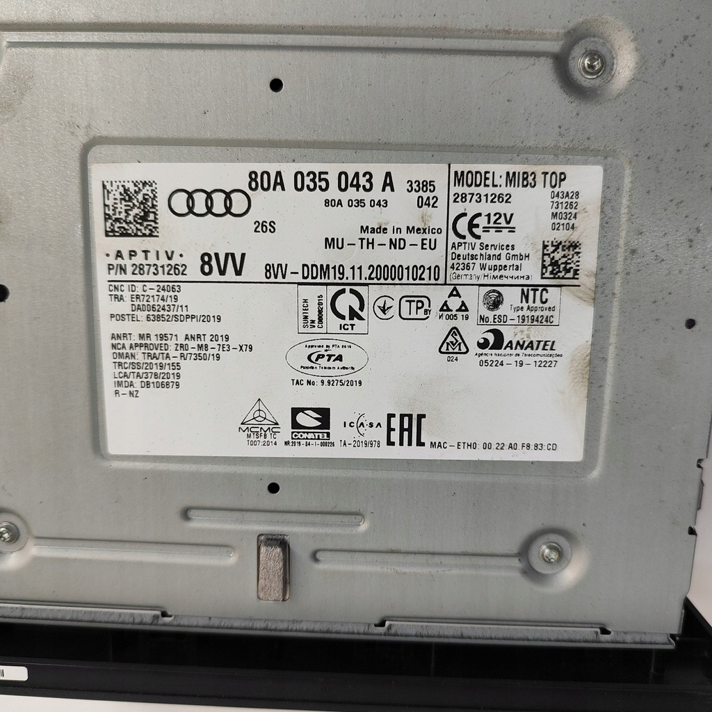 фото №7, Audi q5 sq5 2021 панель / радиопроигрыватель cd/dvd/gps